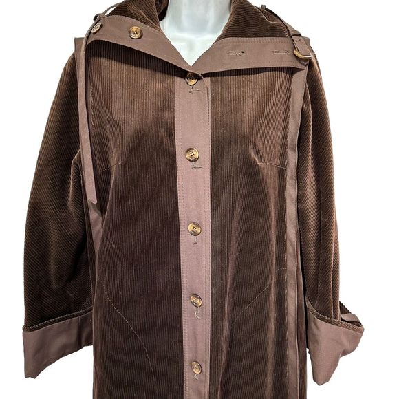 your sixth sense Germany brown corduroy trench coat Size 16 - Picture 1 of 11